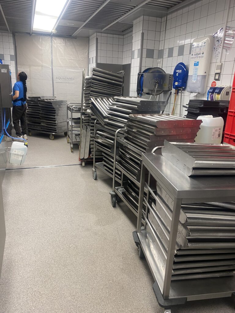Arbeitsaufnahme aus der Großküche